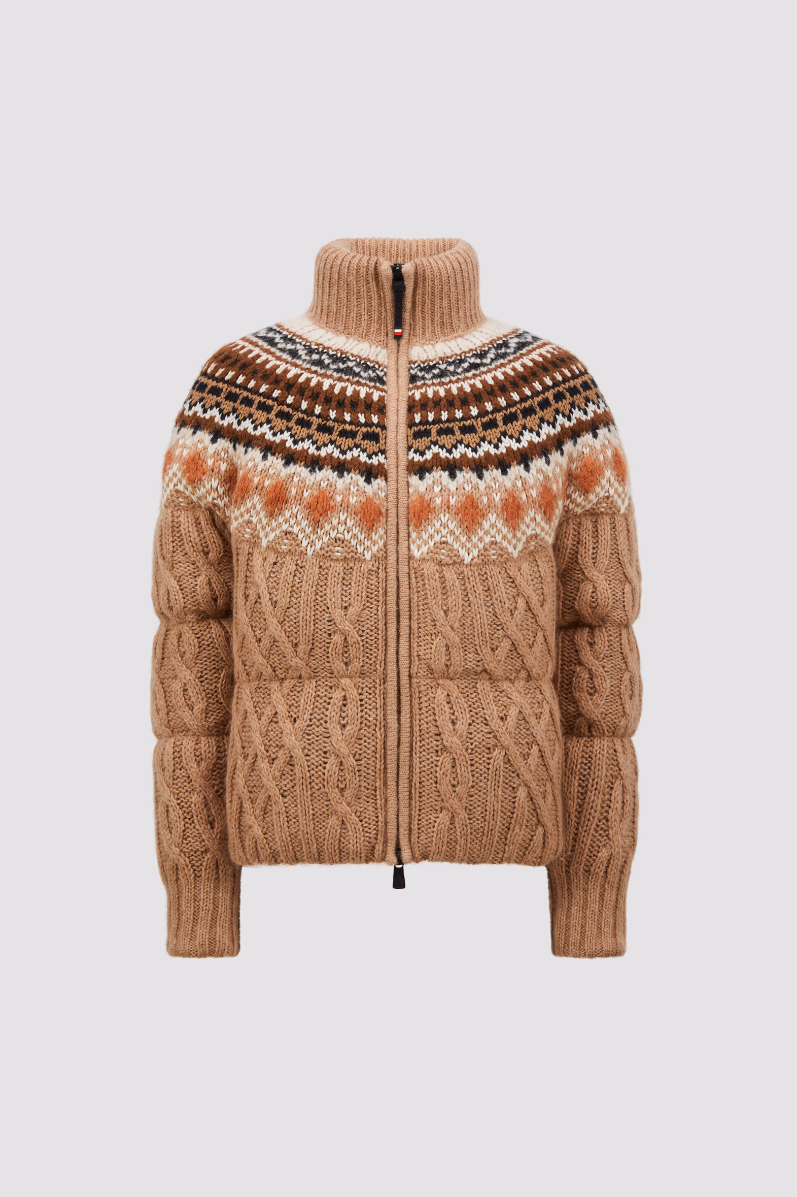 Wool, Mohair & Alpaca Short Down Jacket Women Multicolour Moncler 2